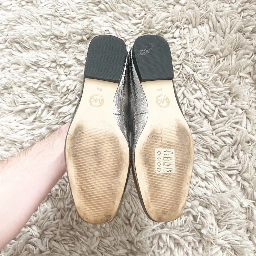 Michael Kors Emery Metallic Leather Loafers Women’s Size 6